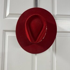 Red Wide-Brim Hat